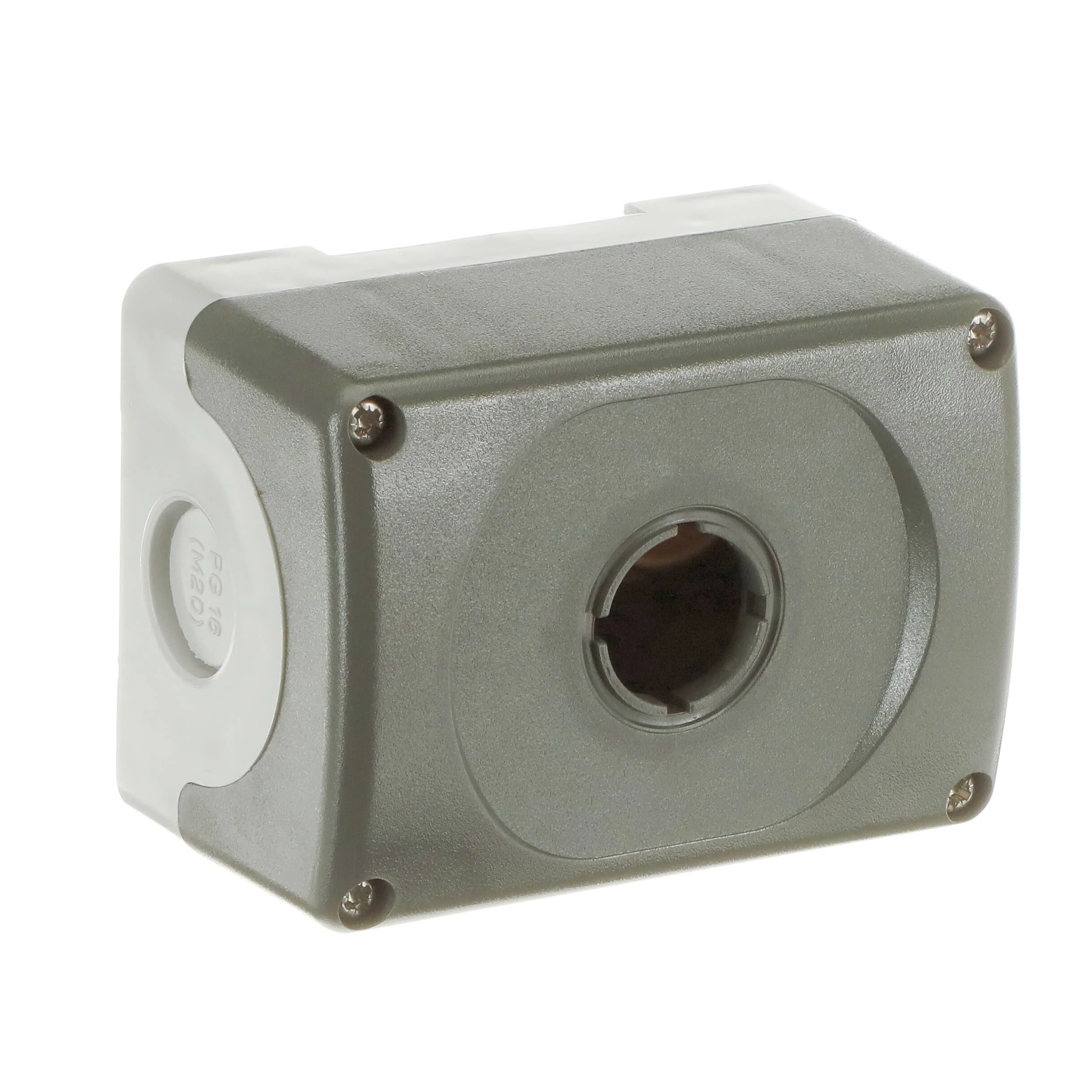 Caja botonera plástica IP66 1 orificio gris MEP1-0