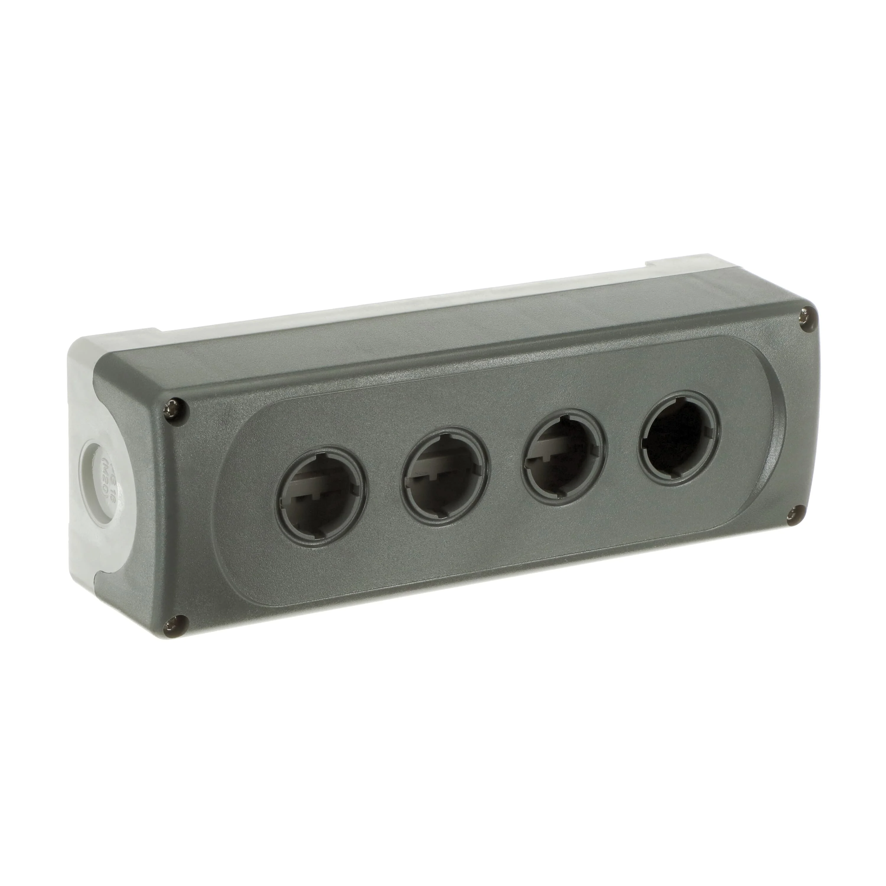 Caja botonera plástica IP66 4 orificios gris MEP4-0