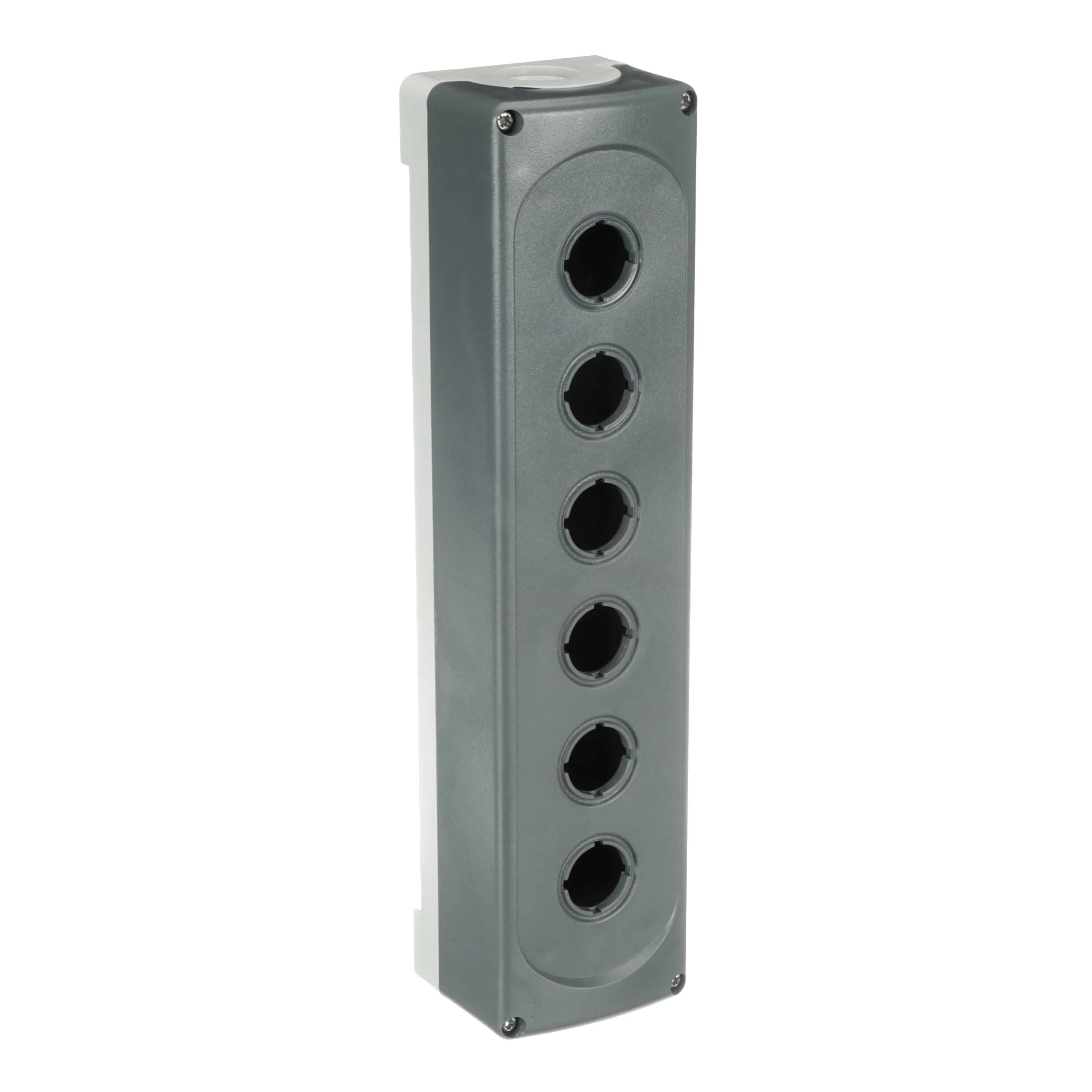 Caja botonera plástica IP66 6 orificios gris MEP6-0