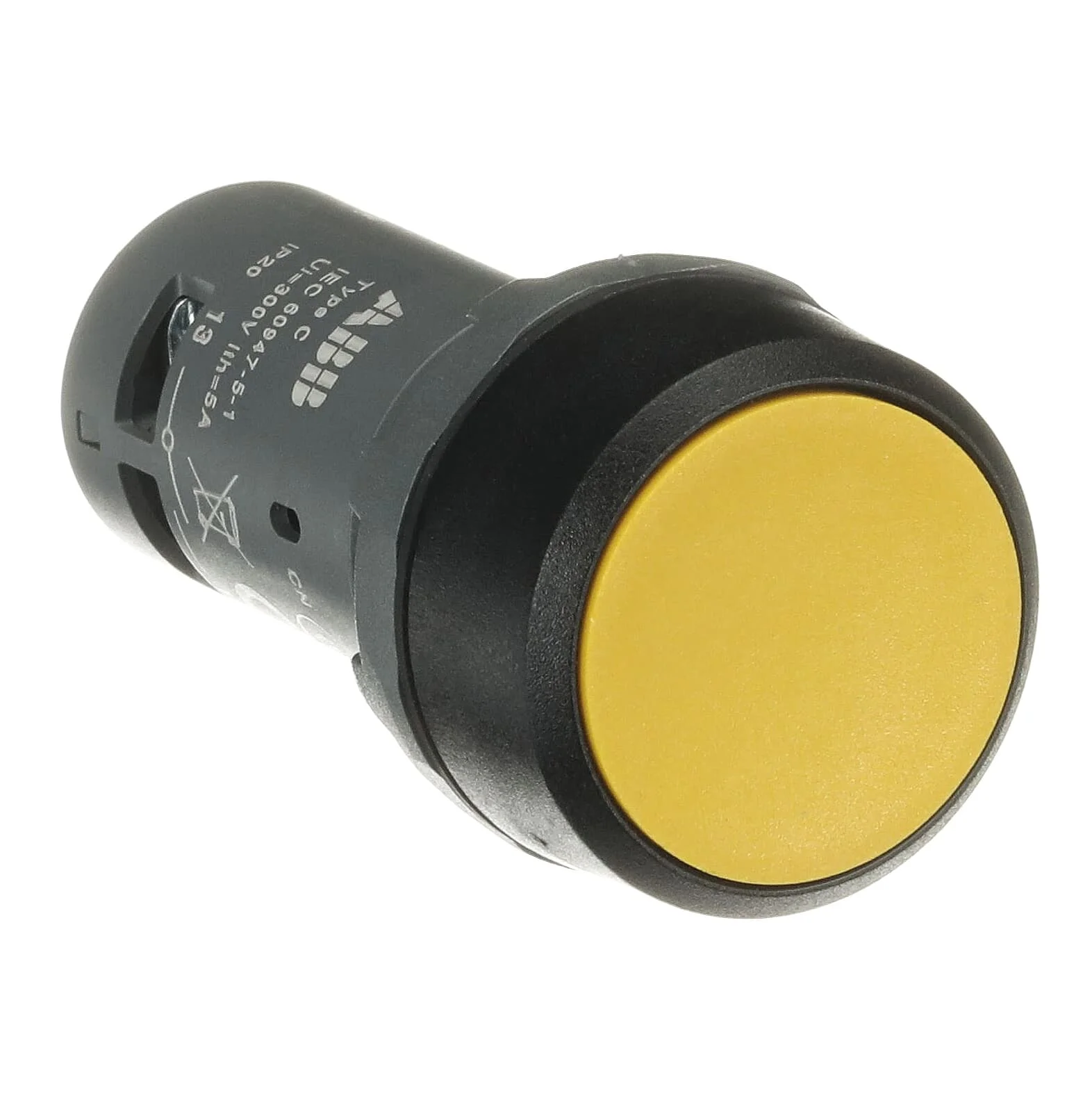 Pulsador mantenido amarillo 2NO CP2-10Y-20