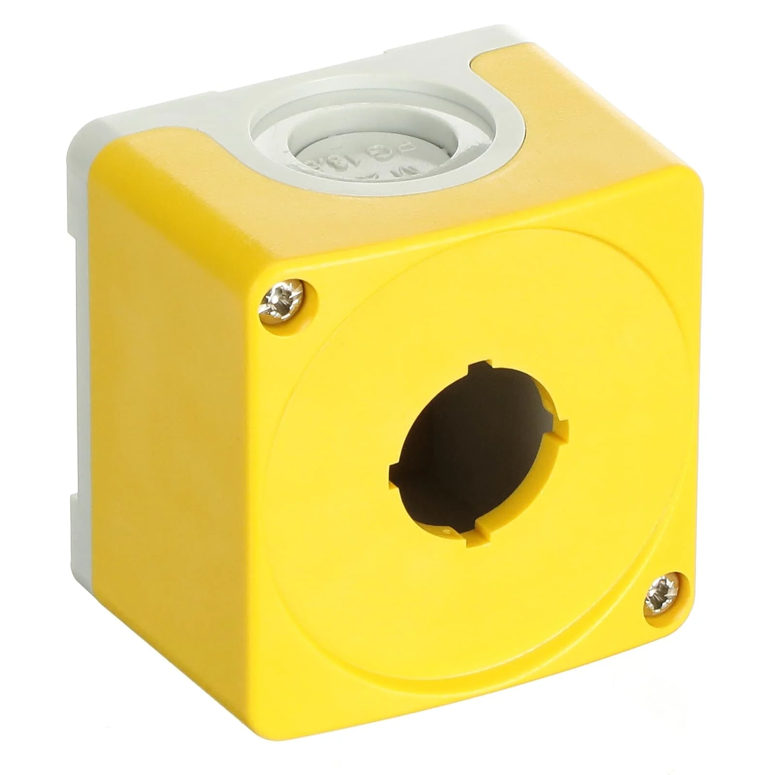 Caja botonera plástica IP66 1 orificio amarillo para paro de emergencia CEPY1-0