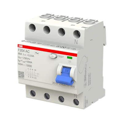 Interruptor Diferencial 80A 4 Polos 300mA AC Riel Din F204 AC-80/0.3
